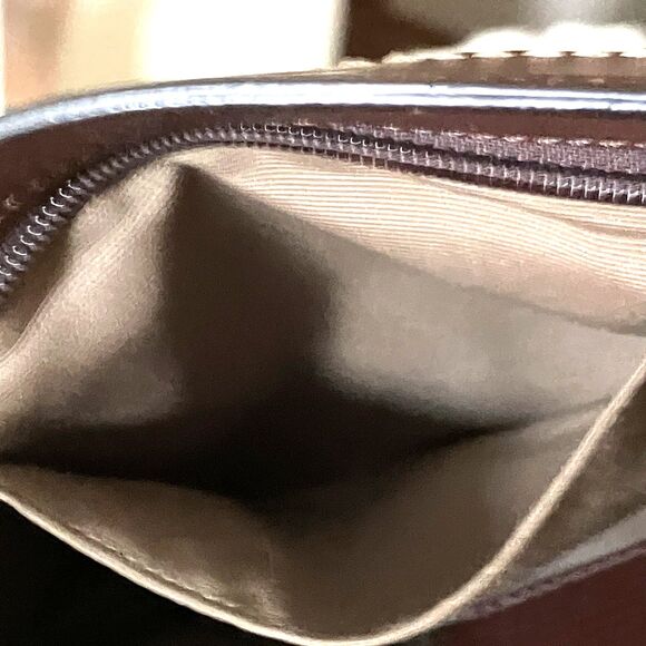 Coach Ashley Handbag Clutch Wristlet Mahogany Brown Pleated Leather Purse F13734 - Picture 14 of 16